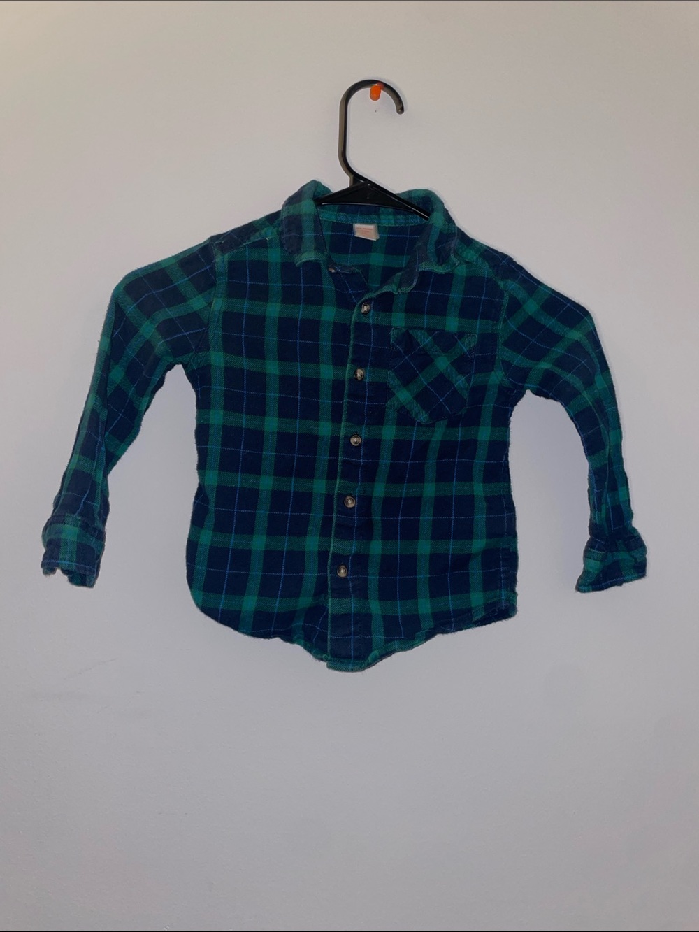 Joe Fresh Toddler Boys Green Plaid Flannel Button-Down Shirt